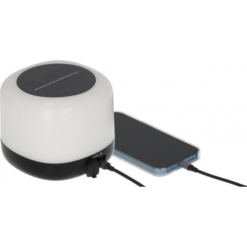 Lampe lanterne solaire LED GL 400 AS rechargeable (400lm, 3 modes d'éclairage, panneau solaire, powerbank, 45h, Port/câble USB C