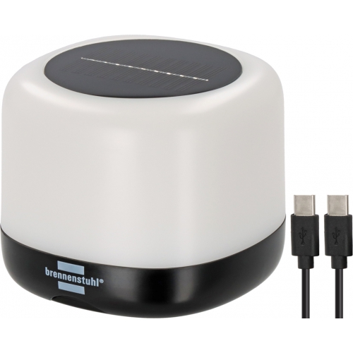 Lampe lanterne solaire LED GL 400 AS rechargeable (400lm, 3 modes d'éclairage, panneau solaire, powerbank, 45h, Port/câble USB C