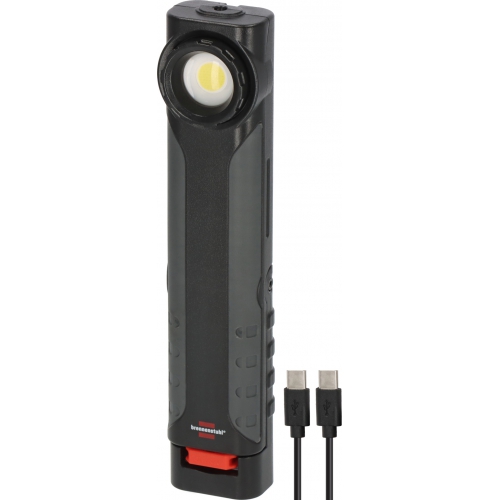 Lampe torche LED HL 600 AD rechargeable par manivelle (à la Dynamo) et au port USB (600+180lm), autonomie max 15h, câble USB C/C