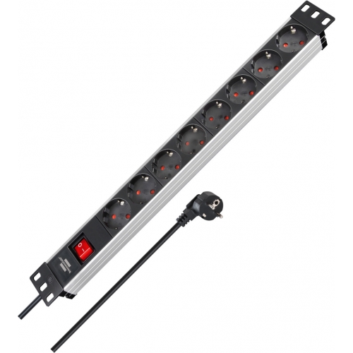 Premium-Line Technic Alu, 8 prises,19" armoires, 2m H05VV-F 3G1,5