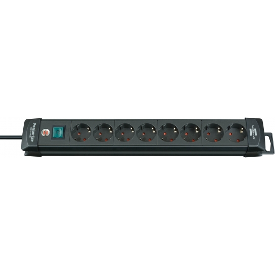 Premium-Line 8 prises noir 3 m H05VV-F 3G1,5
