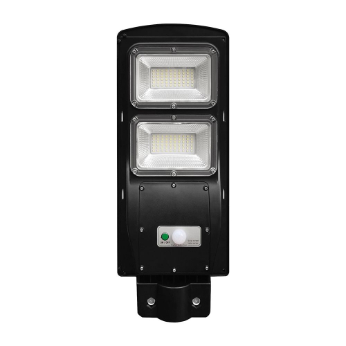 Lampadaire LED Solaire 120W 1000lm / 8W Plaque Solaire intégrée, 6000K, IP65, Life PO4 3.2V 9000mAh, 12h-15h, Noir