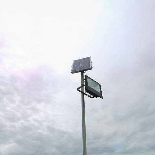 Projecteur LED Solaire IP65 200W 3100lm / 40W Plaque Solaire, 40000mAh, 10h-12h, 6000K, Noir, Câble: 5m