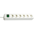 Eco-Line avec interrupteur 6 prises blanc 3 m H05VV-F 3G1,5