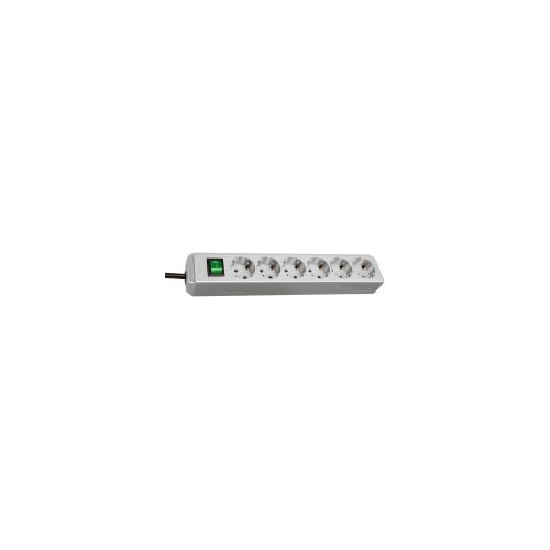Eco-Line avec interrupteur 6 prises gris clair 1,5 m H05VV-F 3G1,5