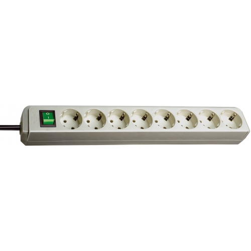 Eco-Line avec interrupteur 8 prises gris clair 3 m H05VV-F 3G1,5